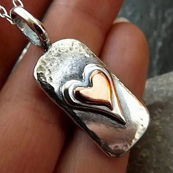 Vintage Heart Statement Pendant Necklace, Bohemian, Boho, Tribal - Picture 5 of 8